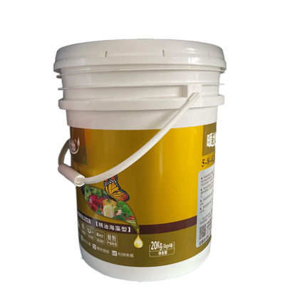 Vierkante 5 Gallon 6,5 Gallon vet plastic container met aangepaste warmte-overdracht drukwerk