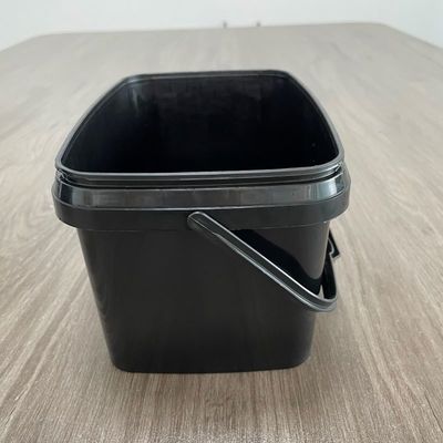 Op maat gemaakte chemische kunststof rechthoekige emmer met deksel en handvat 5L 10L 20L