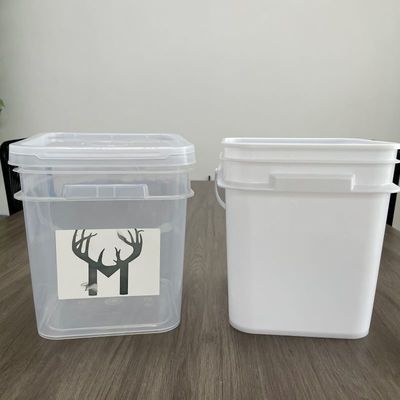 Zilkschermdruk 10L 20L Vierkant Plastic Bucket met deksel en polypropyleen materiaal