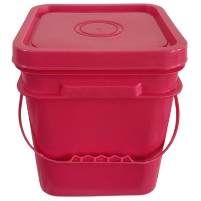 Zwarte vierkante plastic emmer voor zaden poeder 4L 5L 6L Duurzaam en stevig ontwerp