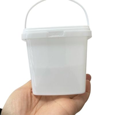 Vierkante emmer 1L-plasticcontainer met deksel, warmteoverdruk en GAP goedgekeurd