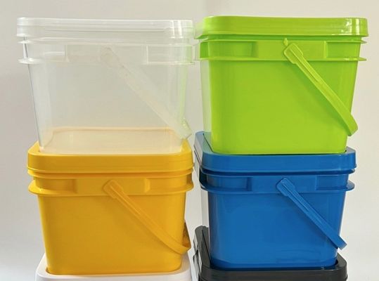 4L 5L 6L 8L 10L plastic vierkante emmer met handvat en deksel