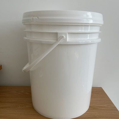 Witte ronde 20L 5 gallon plastic emmer met deksel Silk Screen Printing/Heat Transfer/IML