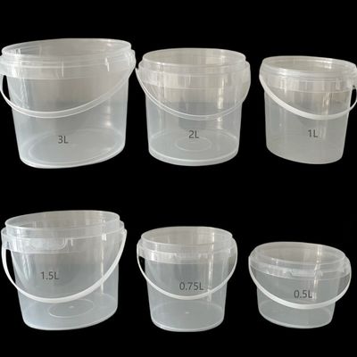Duidelijke donuts emmer met deksel en handvat BPA vrij herbruikbaar plastic emmer 32 oz Drinkemmer