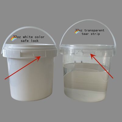 1L PP voedselkwaliteit Plastic ronde emmers Op maat gedrukt lekbestendige dikte 1,0 tot 2,5 mm