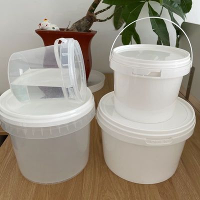 Competitieve witte ronde plastic emmer met een dikte van 2,0 mm en gratis monster inbegrepen