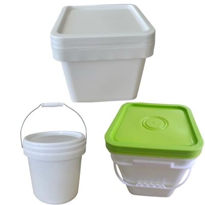 10L 12L 16L 18L 20L 25L witte kleur rechthoekige plastic emmer met deksel uit Qingdao