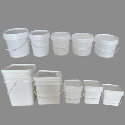 10L 12L 16L 18L 20L 25L witte kleur rechthoekige plastic emmer met deksel uit Qingdao