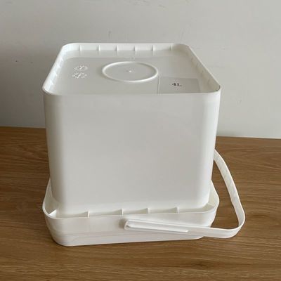 IML Printing Custom 4 Gallon 5 Gallon 6 Gallon Duidelijk Wit Vierkant Bucket Barrel Container met Plastic Handle