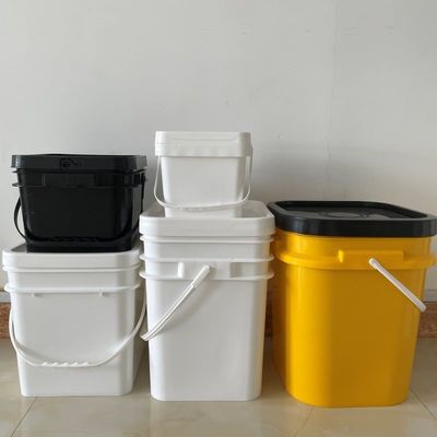Vierkante emmer met deksel 4L 5L 6L 8L 10L 4 liter plastic emmer voor wateropslag