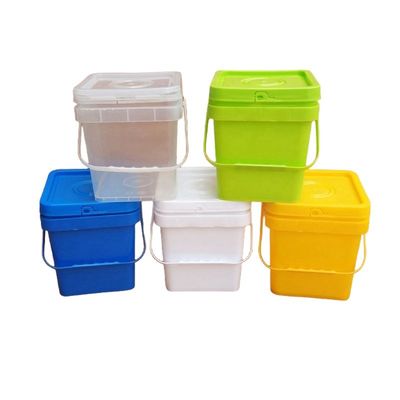 Vierkante plastic emmer met gemakkelijk open en dicht deksel 8 liter aanpasbare vierkant vorm