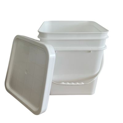 8L 10L 15L vierkant plastic emmer met gemakkelijk open en dicht deksel vierkant vorm vierkant ontwerp