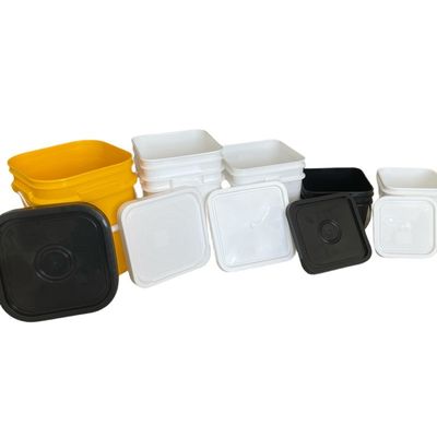 8L 10L 15L vierkant plastic emmer met gemakkelijk open en dicht deksel vierkant vorm vierkant ontwerp