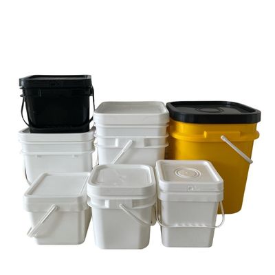 8L 10L 15L vierkant plastic emmer met gemakkelijk open en dicht deksel vierkant vorm vierkant ontwerp