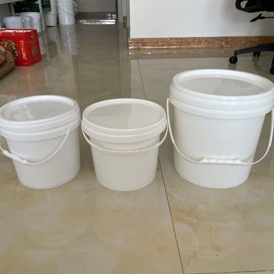 10,0-2,5 mm Dikte Op maat gemaakte plastic verf emmer 5L PP emmer wit ronde container