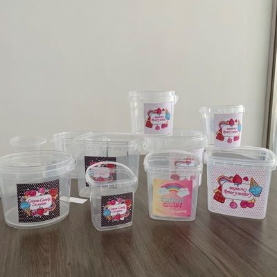 Duurzame plastic emmer aanpassen PP ijscontainer met en aangepast ontwerp