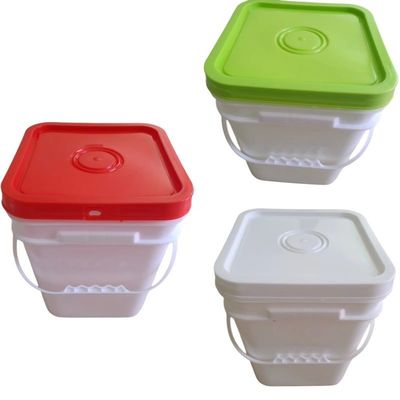 1.0 tot 2,5 mm Dikte Vierkante kleur Plastic Bucket Bucket met gemakkelijk open en dicht deksel