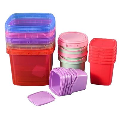 1.0 tot 2,5 mm Dikte Vierkante kleur Plastic Bucket Bucket met gemakkelijk open en dicht deksel