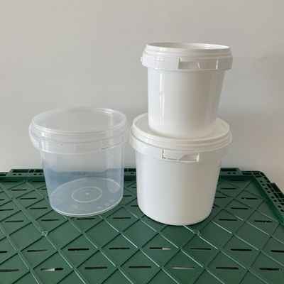 500 ml ronde PP plastic emmer met deksel en handvat voor bewaring van pindakaas