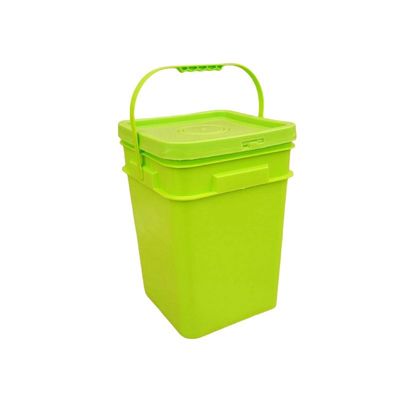 Vierkante kleuren PP plastic emmer met gemakkelijk open en dicht deksel Ronde of vierkant ontwerp