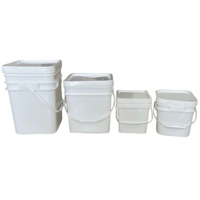 Vierkante kleuren PP plastic emmer met gemakkelijk open en dicht deksel Ronde of vierkant ontwerp
