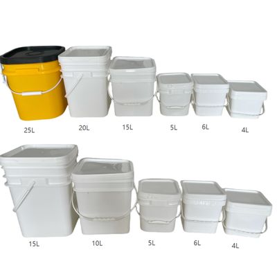 GAP/ISO/FDA gecertificeerde vierkant 200 ml-25L plastic emmer met gemakkelijk open en dicht deksel