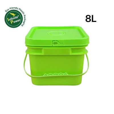 GAP/ISO/FDA gecertificeerde vierkant 200 ml-25L plastic emmer met gemakkelijk open en dicht deksel