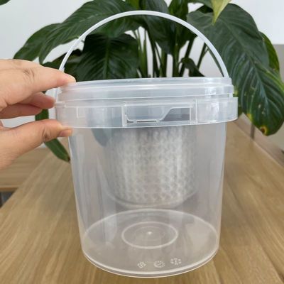 Custom Logo Printing Plastic Bucket met deksel Food Grade Wit en milieuvriendelijk
