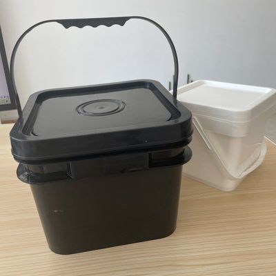 2 liter vierkante plastic emmer met deksel en handvat GAP/ISO/FDA gecertificeerde emmer