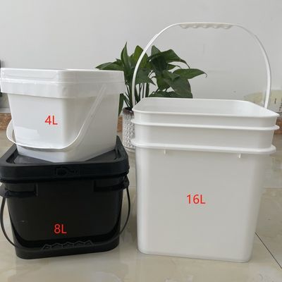Silk Screen Printing Vierkante Plastic Bucket met deksel en handvat