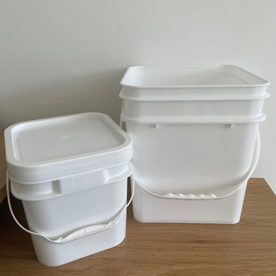 20L 25L vierkante plastic emmers met handvat en deksel voor mestvoer voor huisdieren Koffieboon en noten