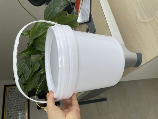 Sticker Label Print Method 1L Plastic White Bucket met deksel en handvat