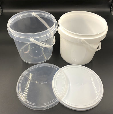 1L-10L heldere plastic emmers met deksel en handvat Multifunctioneel dikte 1,0-2,5 mm