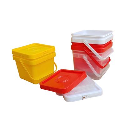 Huisdiervoedsel Op maat gedrukt vierkant emmer Plastic vierkant emmer met deksel Duurzaam en stevig