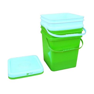 Huisdiervoedsel Op maat gedrukt vierkant emmer Plastic vierkant emmer met deksel Duurzaam en stevig