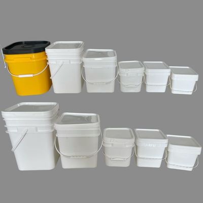 Gebruikelijke vierkante plastic emmer met deksel en handvat 1L 2L 3L 4L 5L 6L 7L 8L 9L 10L