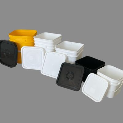 Gebruikelijke vierkante plastic emmer met deksel en handvat 1L 2L 3L 4L 5L 6L 7L 8L 9L 10L