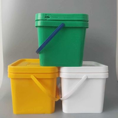 Gebruikelijke vierkante plastic emmer met deksel en handvat 1L 2L 3L 4L 5L 6L 7L 8L 9L 10L