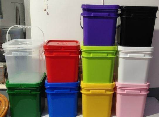 10 kg 10 liter vierkante emmer Plastic emmer voor het drinken zijde scherm/warmteoverdracht/IML-printen