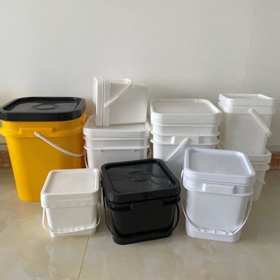 Polypropyleen handvat Plastic vierkante emmer 4L 5L 6L 8L 10L voor het vervoer van dranken