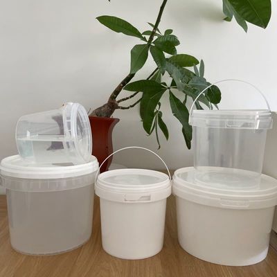 Polypropyleen emmers 2 liter transparante plastic emmer met emmers deksel en handvat