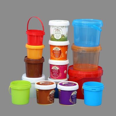 Polypropyleen emmers 2 liter transparante plastic emmer met emmers deksel en handvat