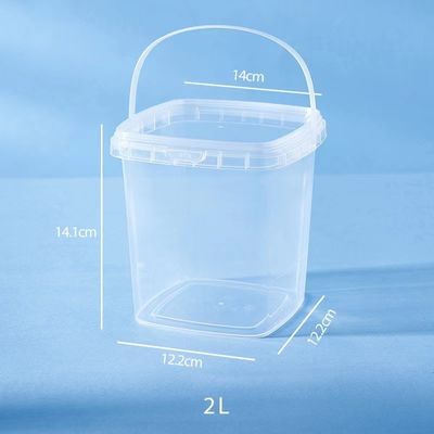 LOGO Printed Square PP Plastic Bucket Mini Bucket voor Emmers Deksels en handvaten