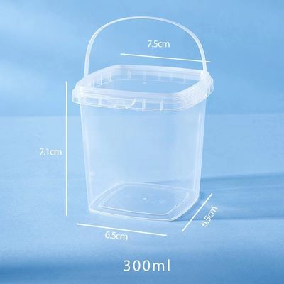 LOGO Printed Square PP Plastic Bucket Mini Bucket voor Emmers Deksels en handvaten