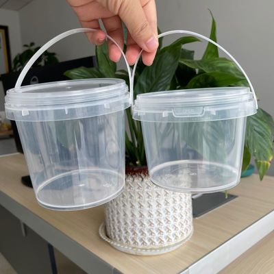 Printing Silk Screen/Heat Transfer/IML 1L-5L Clear Transparent Plastic Bucket met deksel