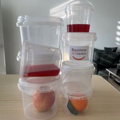1.0 tot 2,5 mm dikke plastic emmer met deksels en handvaten voor aangepaste verpakkingen