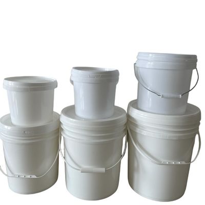 Kleine witte plastic emmer met deksel 1L 2L 3L 4L 5L en gratis monster inbegrepen