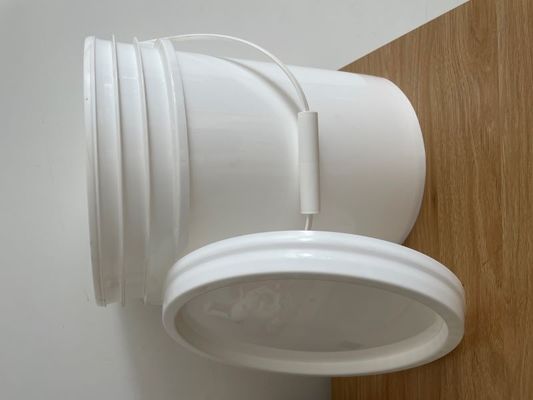 20L heldere witte voedselkwaliteit PP plastic emmer met deksel en handvat voor FDA-certificering