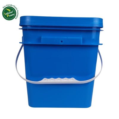 Duurzame vierkante plastic emmer met accessoires emmers deksel en handvat