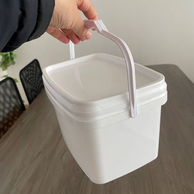 Aanpassen 3L 5L Makkelijk open rechthoekige emmer Plastic emmer met deksel en handvat